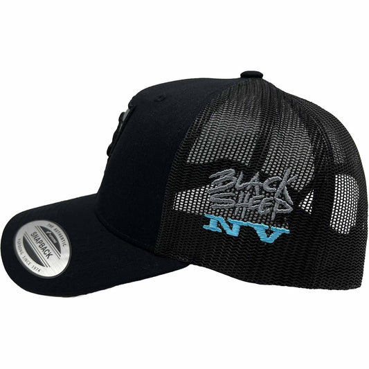 Black Sheep Retro Trucker Hat - Black on Black