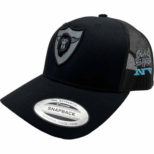 Black Sheep Retro Trucker Hat - Black on Black